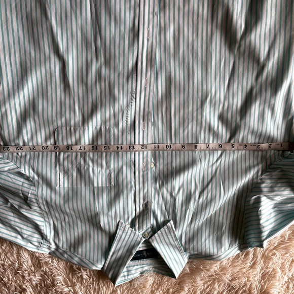 Polo Ralph Lauren Blue White Striped Button Down Shirt Men's Large Long Sleeve - Picture 3 of 9